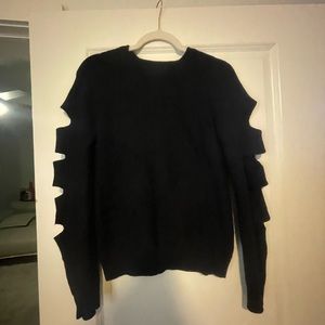 Black Promessa Arm Slit Sweater- size m/L